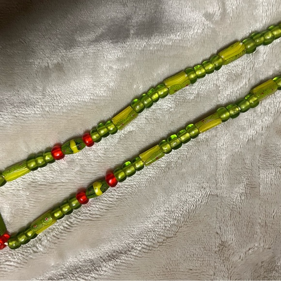 African Trade~Venetian Vintage (1760-1790) Millefiori Lime Green Glass Beads - Picture 13 of 16